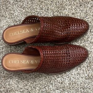 Chelsea & Violet Chestnut Woven Slip-Ons size 6.5 size 7